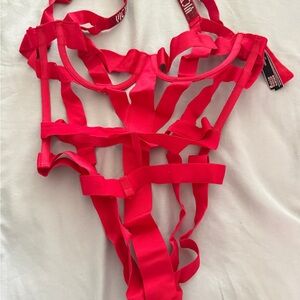 Victoria's Secret Bold Pink Strappy Lingerie